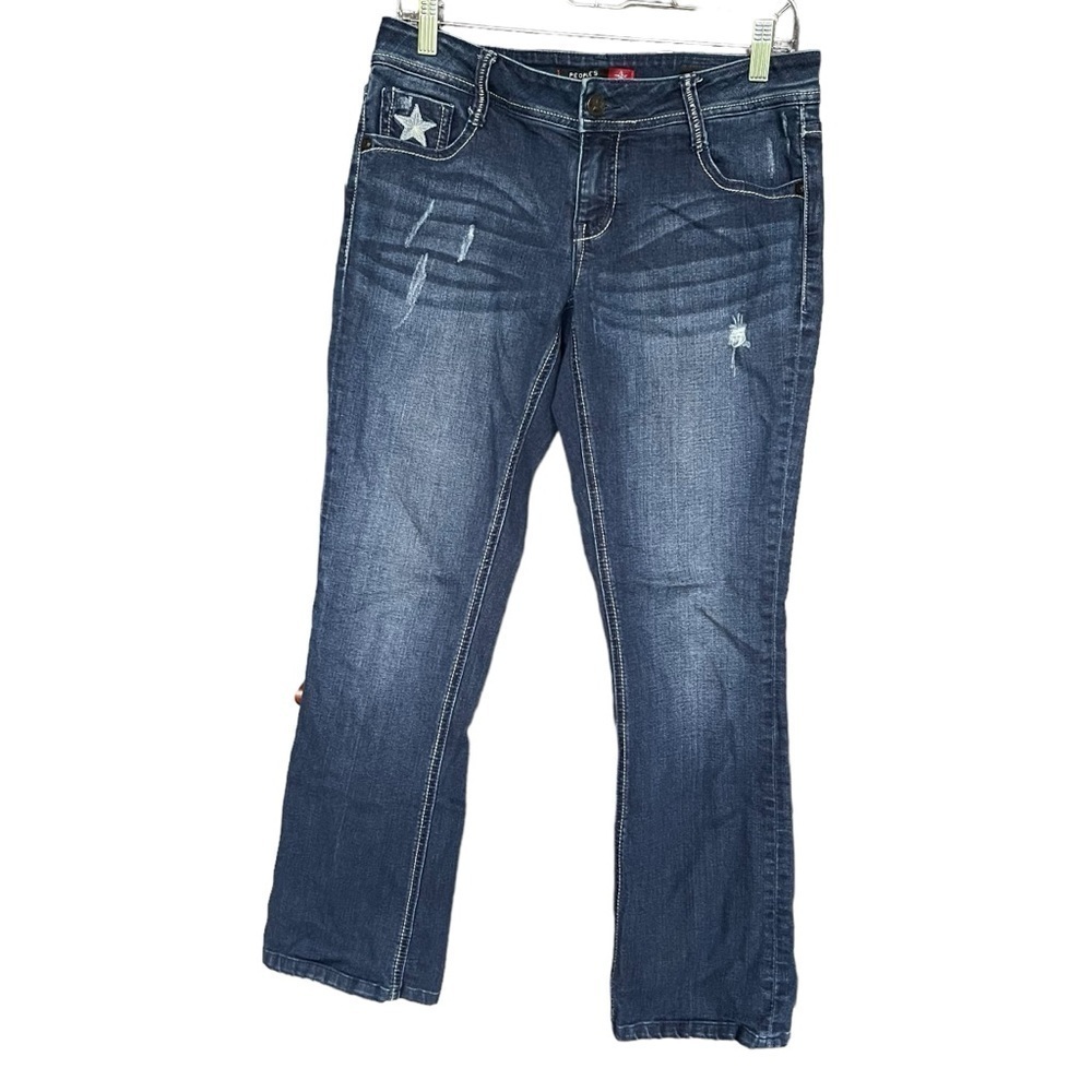 People's Liberation Slim Bootcut Mid Rise Dark Wash Jeans Size 7/8 EUC